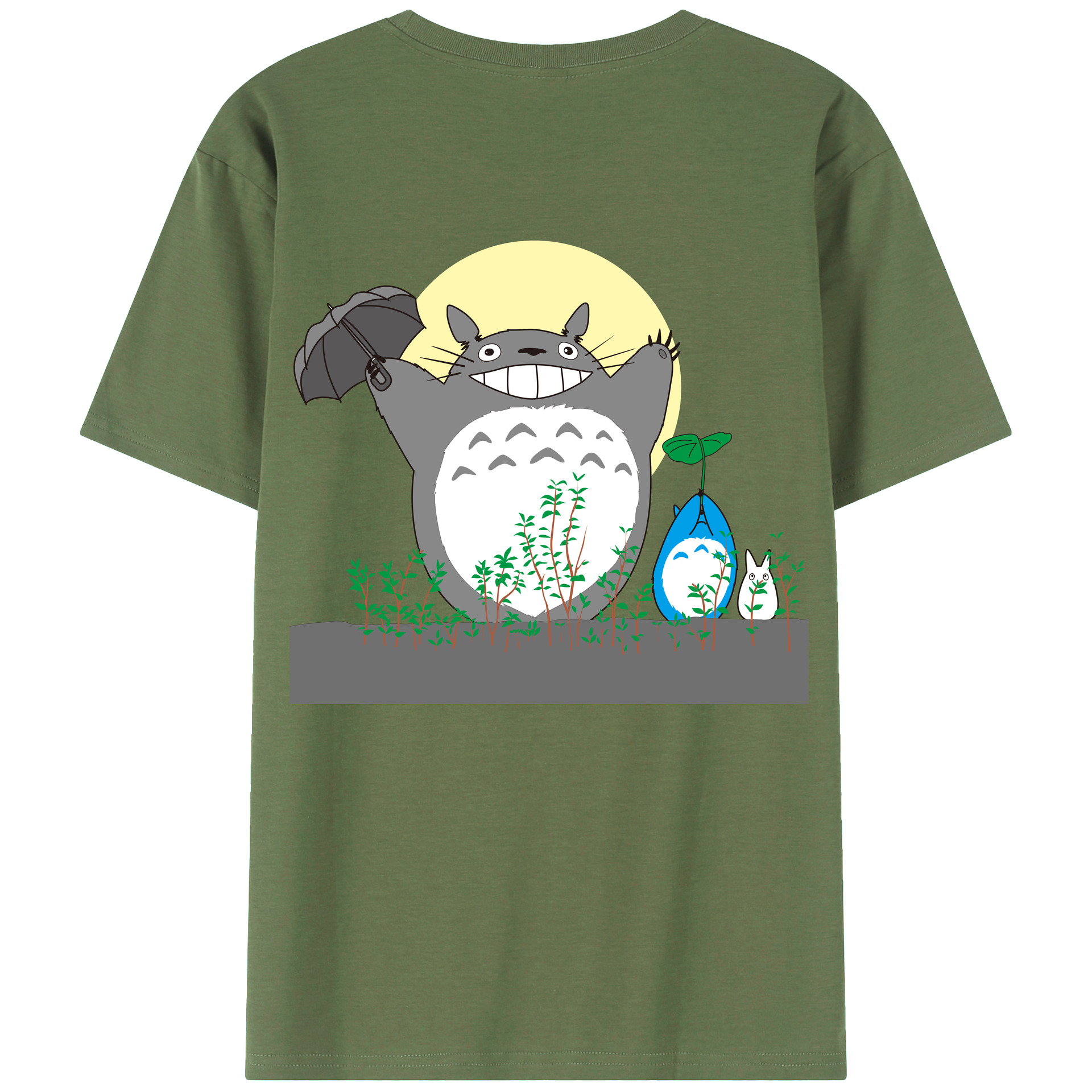 （画像用） となりのトトロ 草壁メイ 草壁サツキ My Neighbor Totoro Satsuki Kusakabe Mei Kusakabe 綿100％ メンズ半袖Tシャツ（バックプリント） 通気性